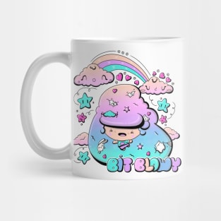 Cute blue cloud bubble head girl in kawaii style Mug